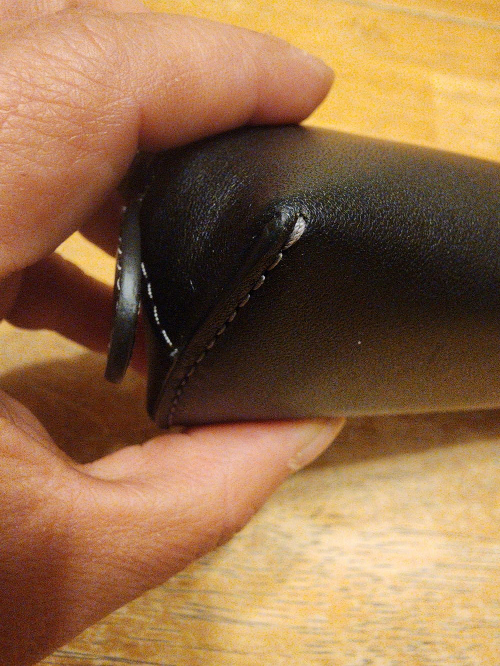 Coach Leather Pencil Case in black featuring a smooth leather finish - Picture 7 of 15